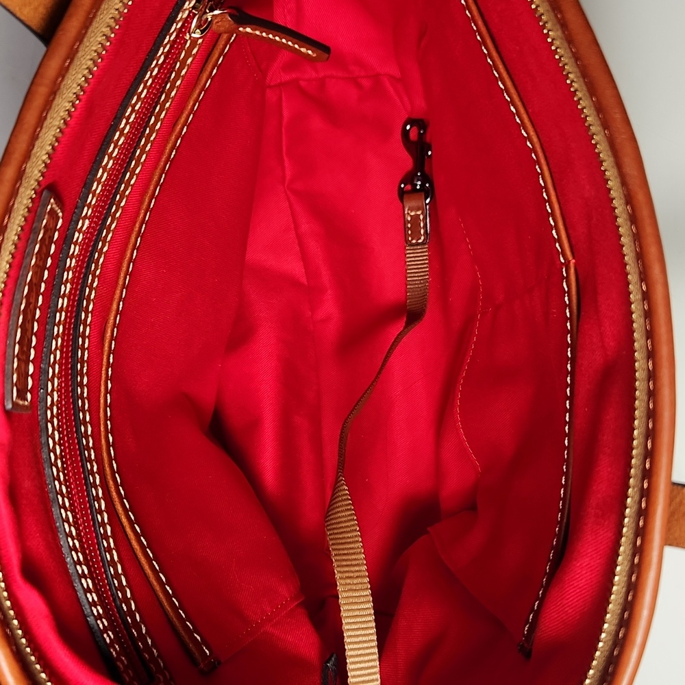 NEW! Dooney & Bourke K2097873 Ivory and Tan Leather Large Tote - Picture 13 of 15